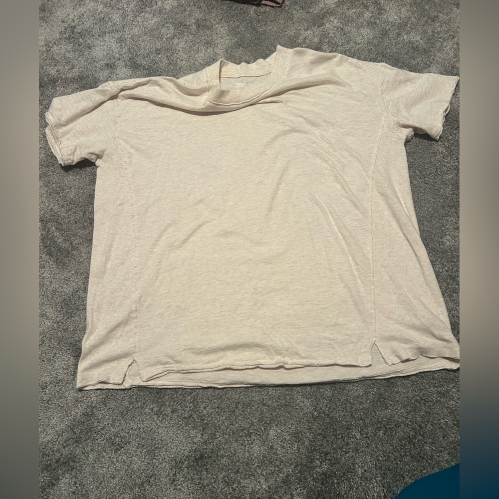 Aerie Light Beige Short Sleeve Tee - Picture 2 of 3
